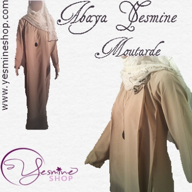 Abaya Yesmine Moutarde http://www.yesmineshop.com/59-abaya-yesmine.html