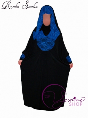 Abaya Souha noir/bleu roi
http://www.yesmineshop.com/70-abaya-souha.html