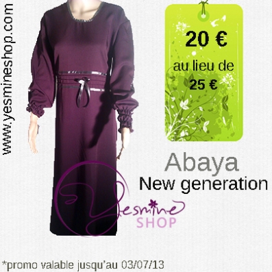 Promo Pré ramadhan : Abaya New Generation à 20 euros au lieu de 25 !
http://www.yesmineshop.com/4-abaya