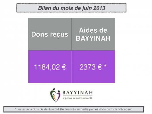 Bilan juin 2013