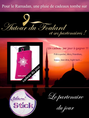 La générosité de Salam'Stick﻿ n'a plus de limite puisque aujourd'hui encore notre partenaire offre le cadeau du jour! Une pochette pour smartphone avec la personnalisation du prénom! Rendez-vous sur www.autourdufoulard.com/le-jeu pour la remporter ;)